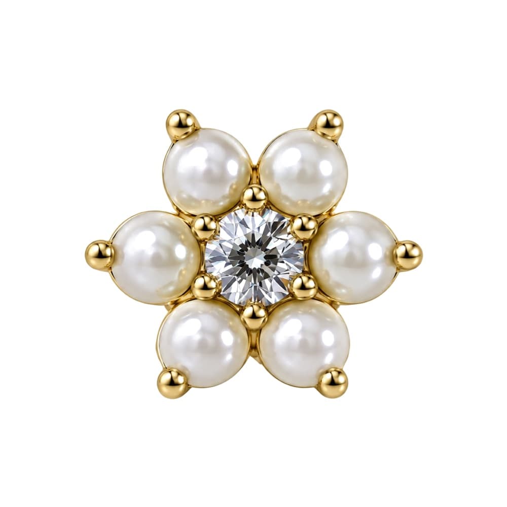Fiore di perle in titanio PVD Gold