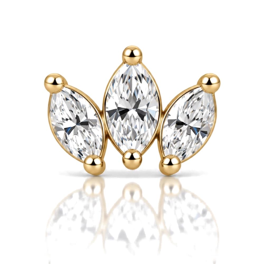 Loto marquise in titanio PVD Gold