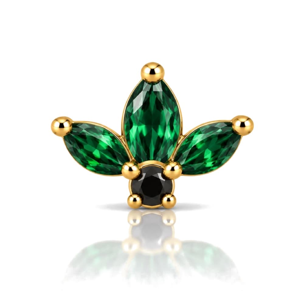 Loto smeraldo in titanio PVD Gold