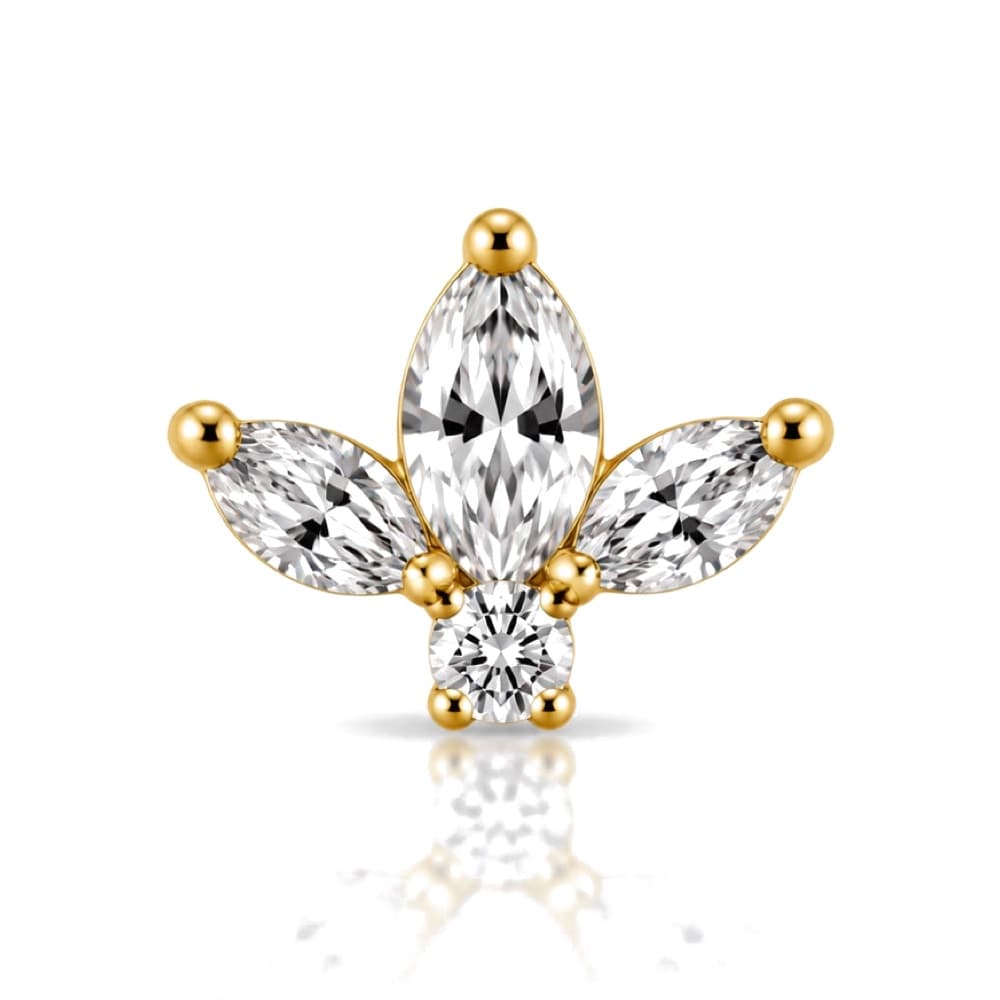 Loto con grappolo in titanio PVD Gold