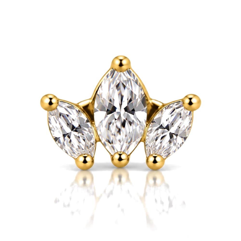 Diadema di marquise in titanio PVD Gold