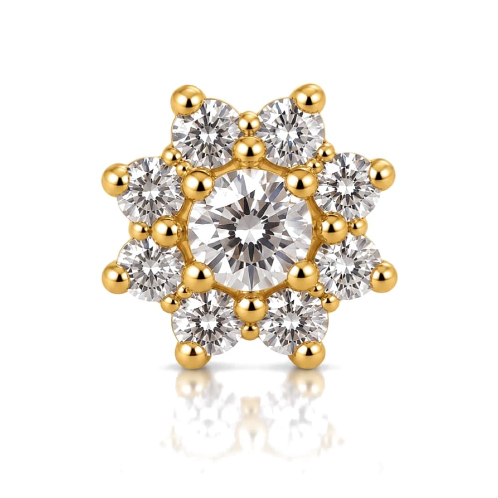 Rosa di brillanti in titanio PVD Gold