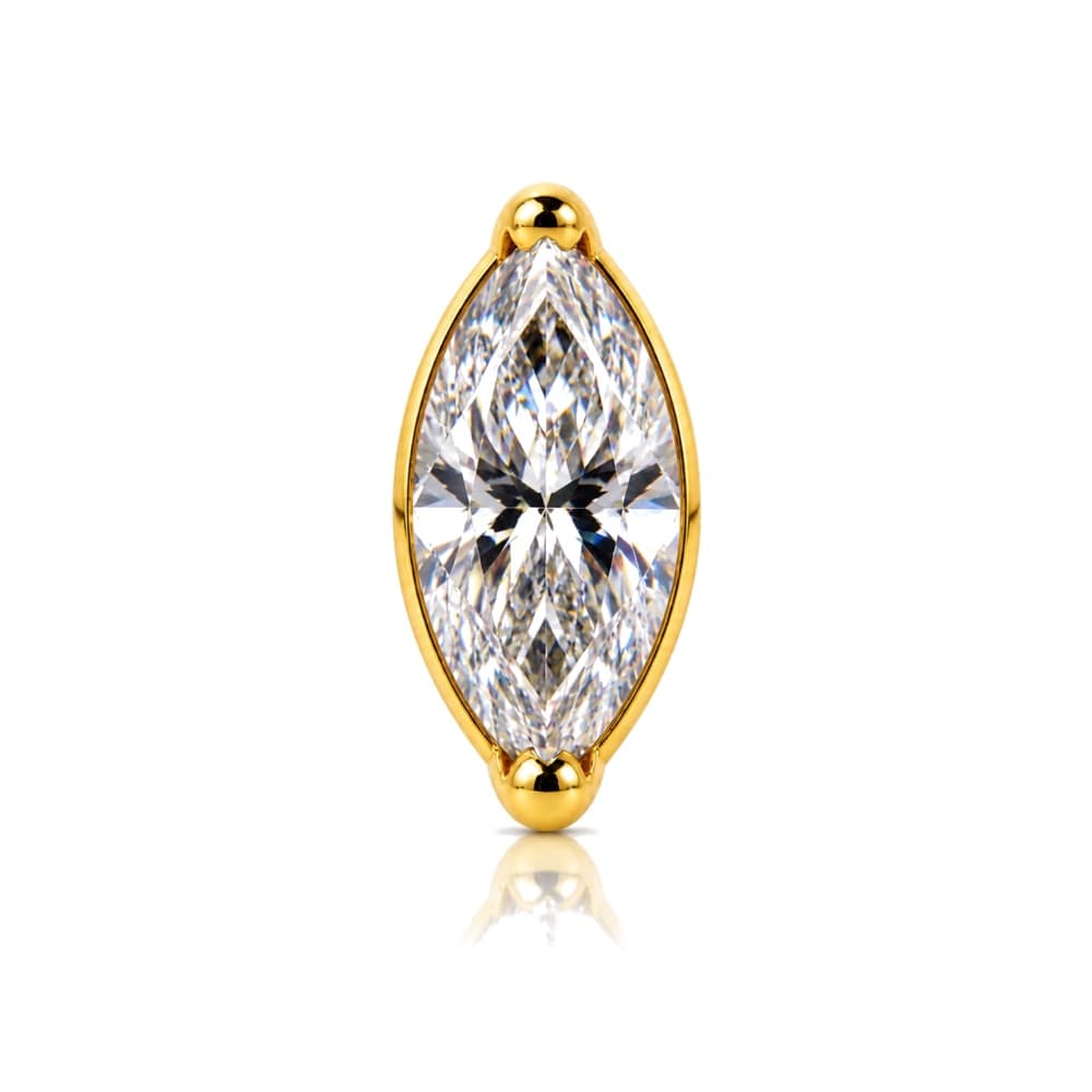 Marquise castonata in titanio PVD Gold
