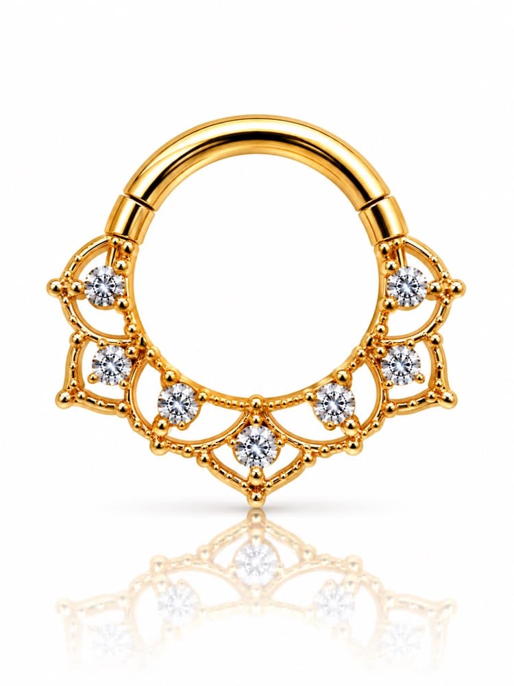 Clicker merletto in titanio PVD Gold