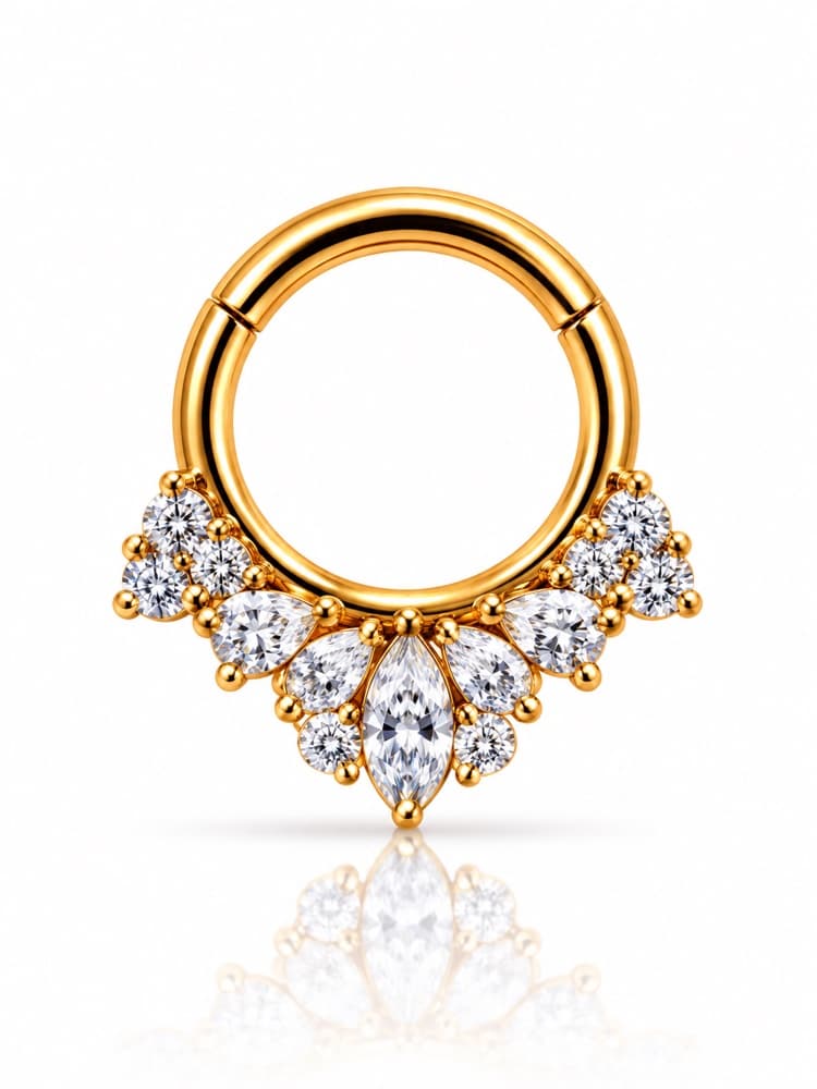 Clicker corona d'oro in titanio PVD Gold