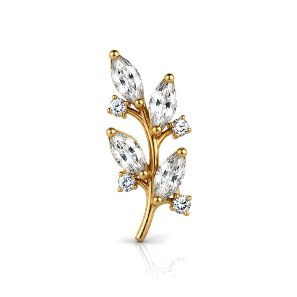 Rametto di foglie in titanio PVD Gold