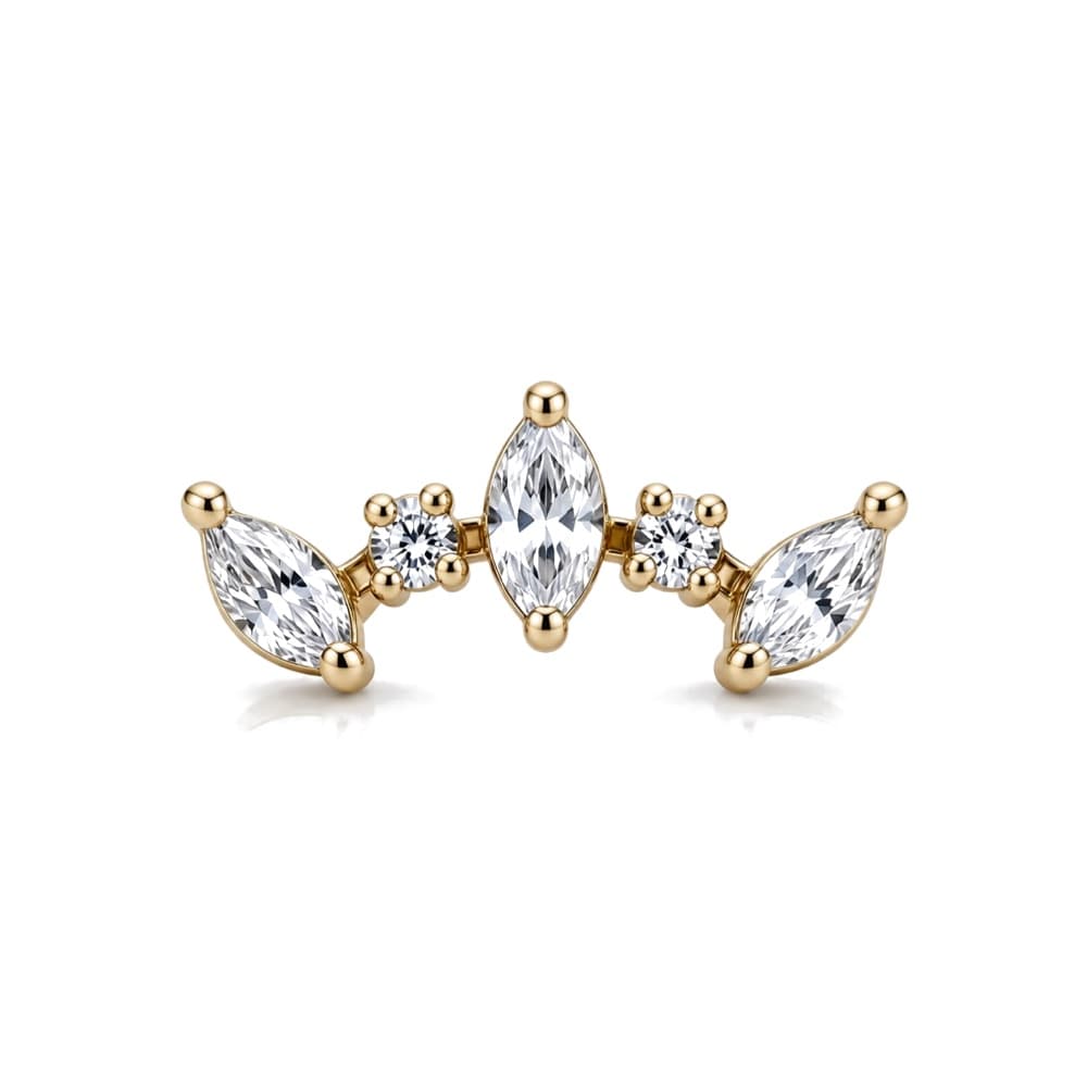 Arco sottile di marquise in titanio PVD Gold