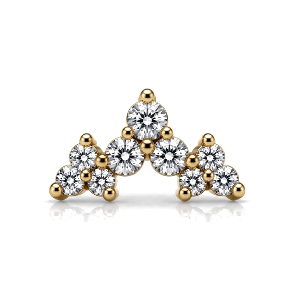 Tre fiori in titanio PVD Gold