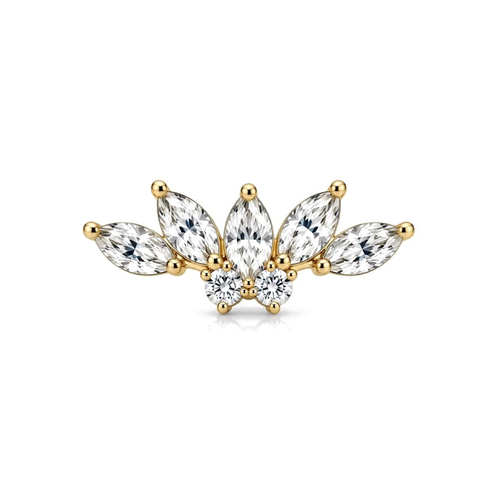 Ventaglio marquise in titanio PVD Gold