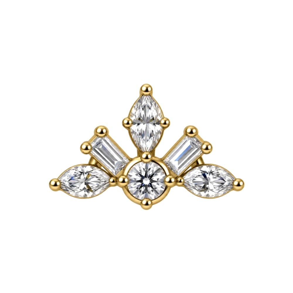 Diadema baguette in titanio PVD Gold
