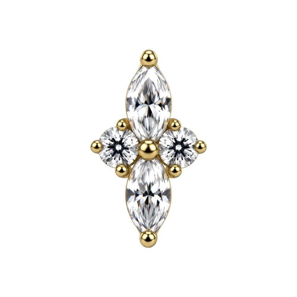 Croce marquise in titanio PVD Gold