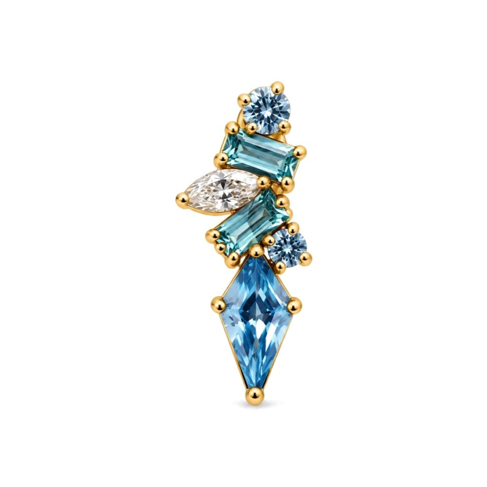 Cascata azzurra in titanio PVD Gold