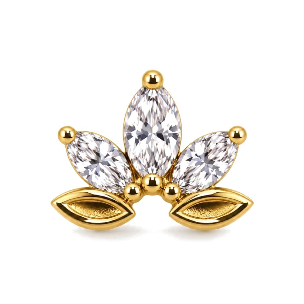 Loto con foglie in titanio PVD Gold