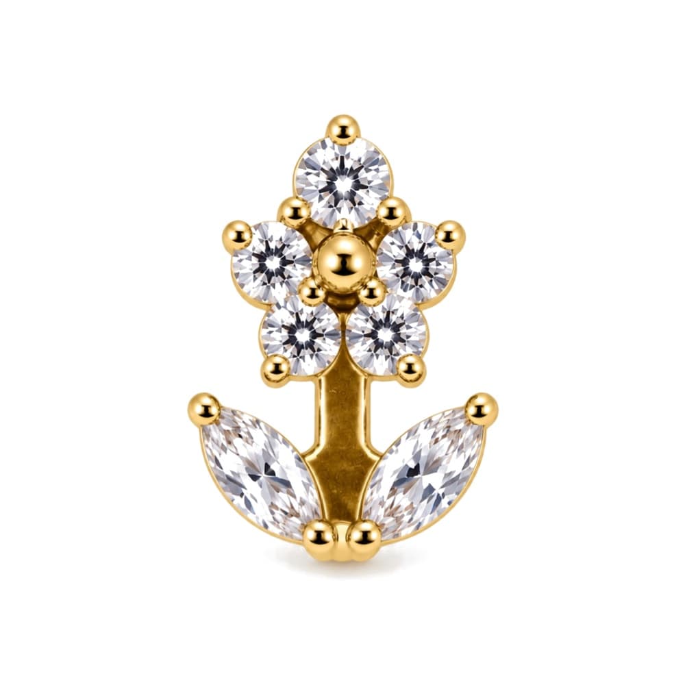 Fiore in boccio in titanio PVD Gold
