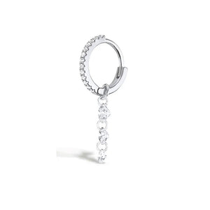 Diamond Silver Charms Hoop