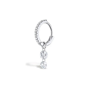 Diamond Silver Charms Hoop