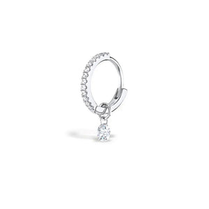 Diamond Silver Charms Hoop