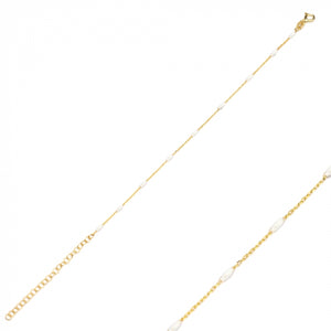 White Enamel Chain Bracciale