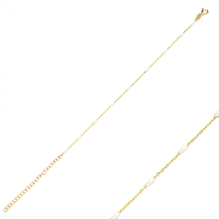 White Enamel Chain Bracciale