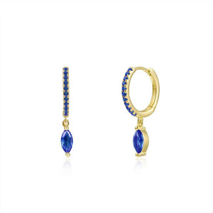 Marquise Sapphire Hoops