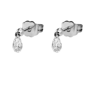 Drop Charm Silver Stud