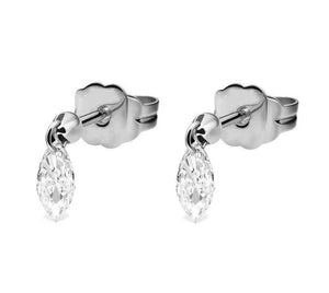 Marquise Charm Silver Stud