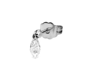 Marquise Charm Silver Stud