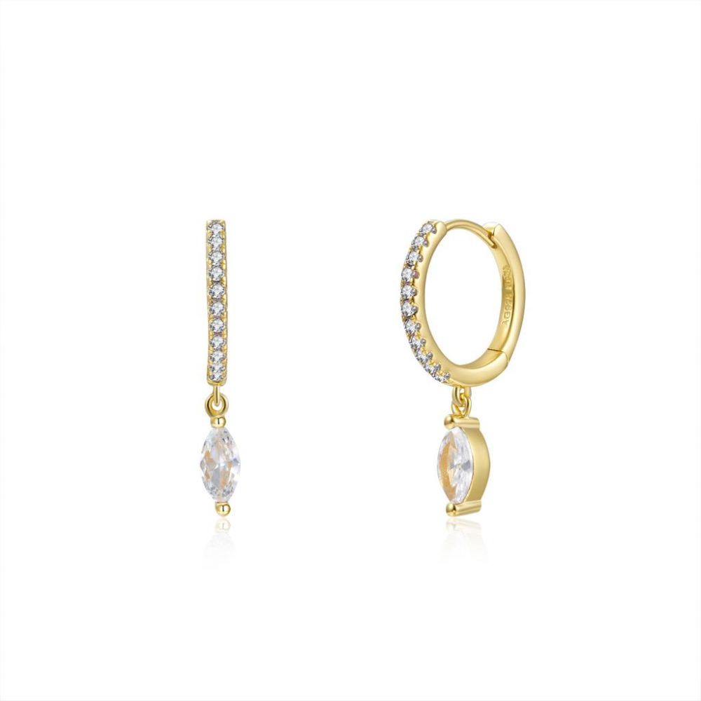 Marquise Diamond Hoops