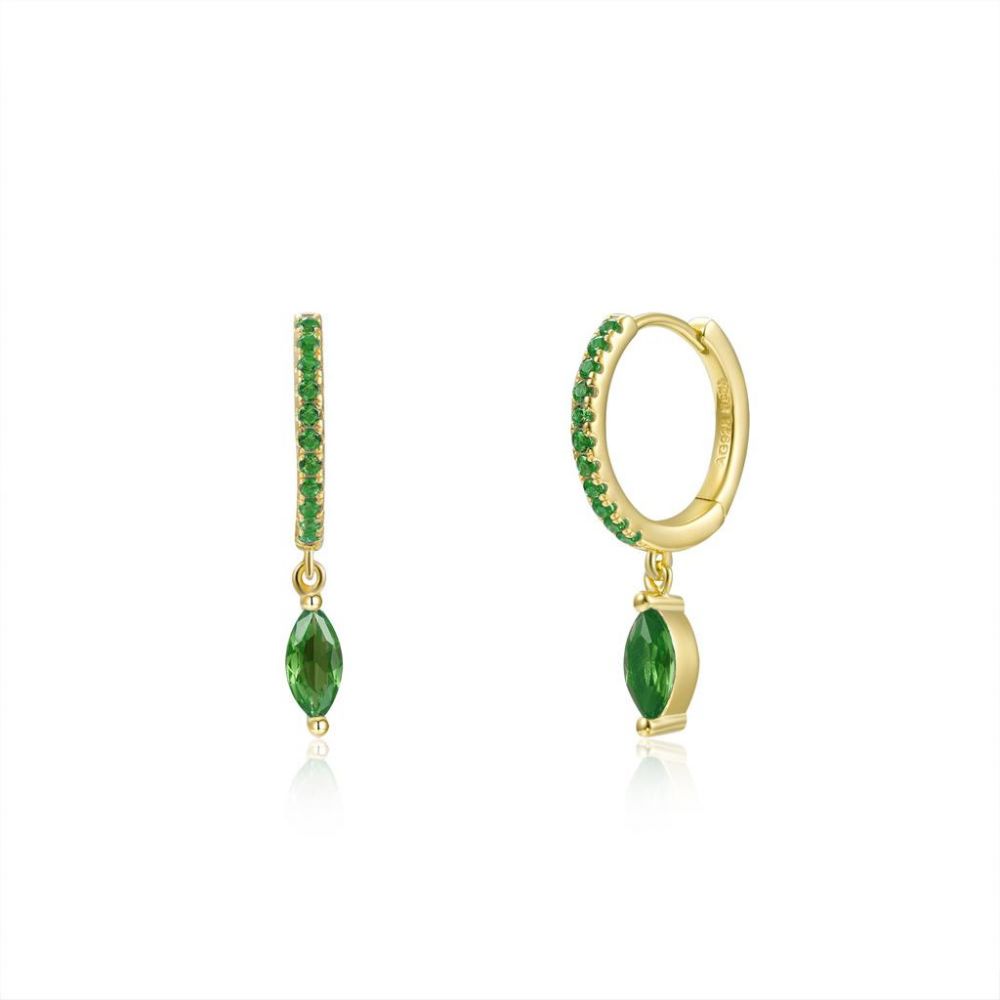 Marquise Emerald Hoops