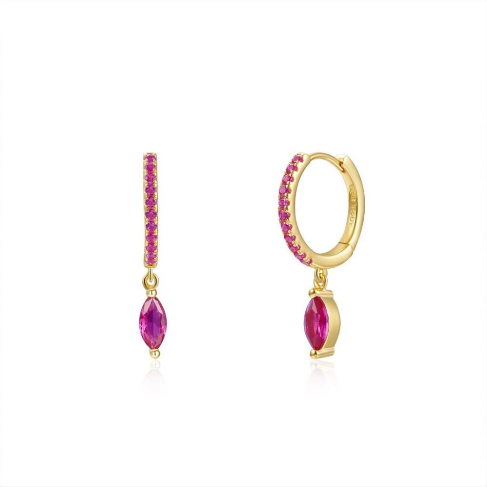 Marquise Ruby Hoops