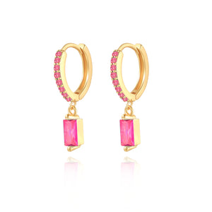 Fucsia Baguette Hoop