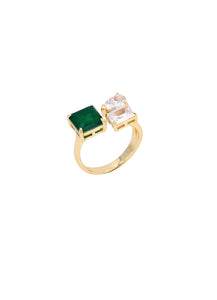 Emerald and Diamond Anello